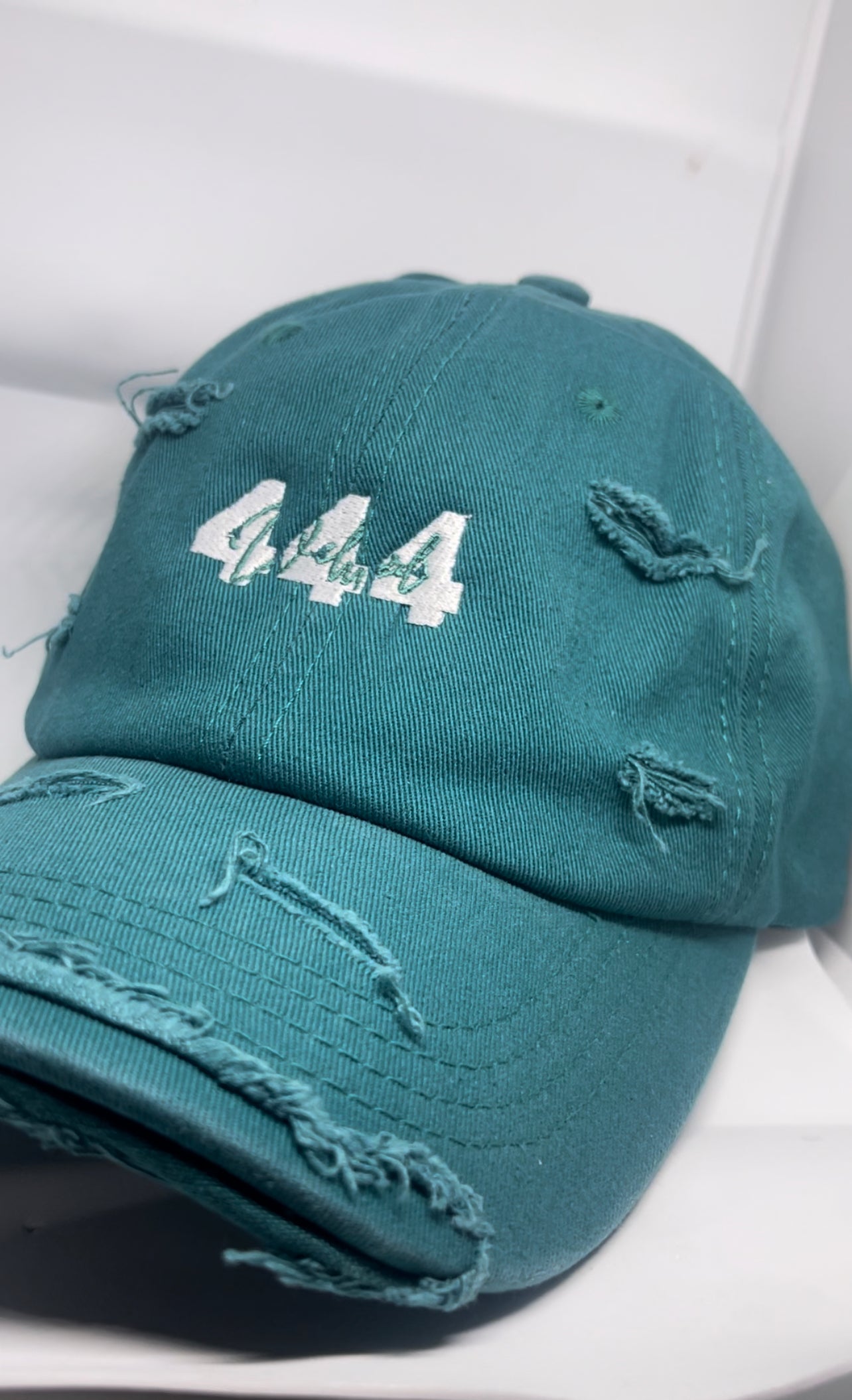 "444" Distressed Hat