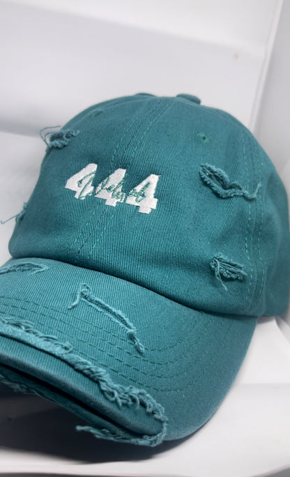 "444" Distressed Hat