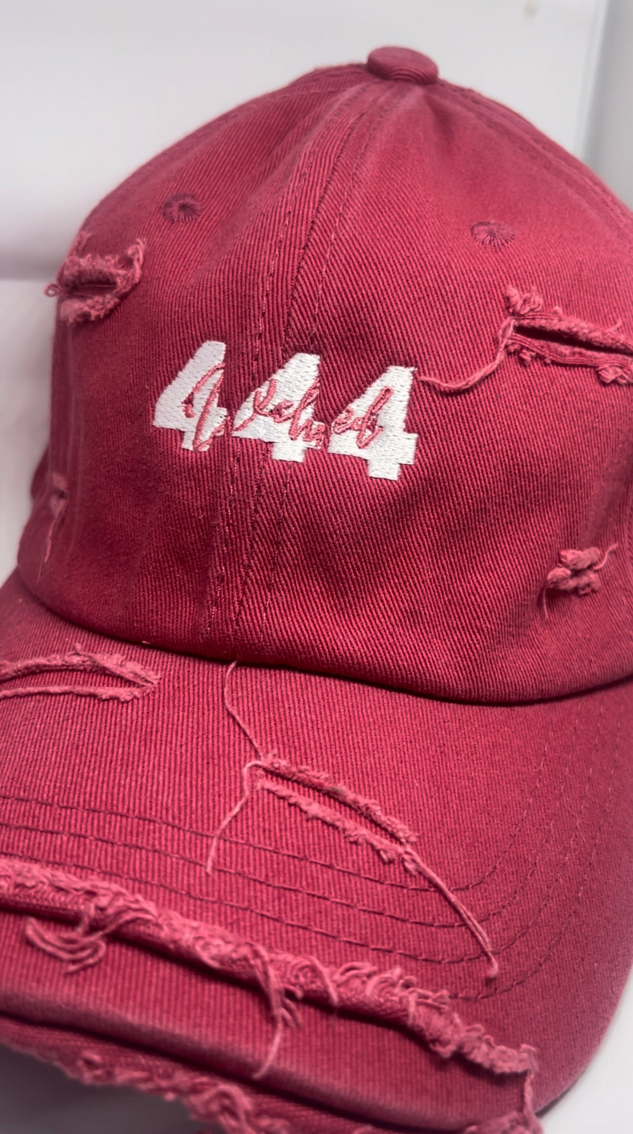 "444" Distressed Hat