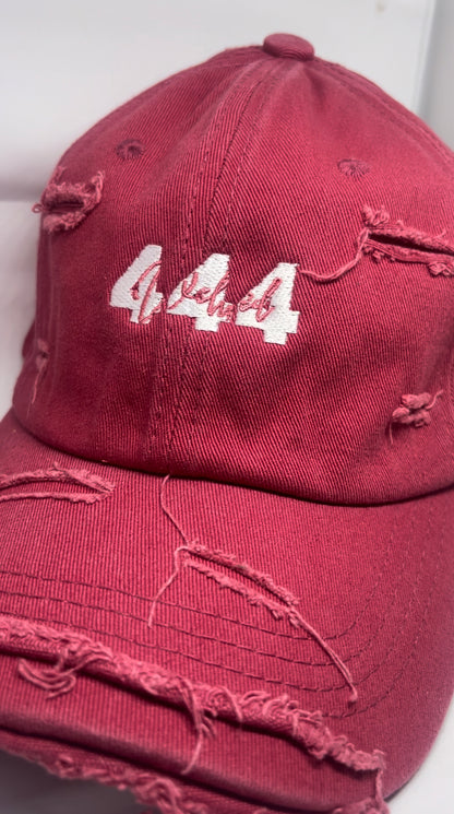 "444" Distressed Hat