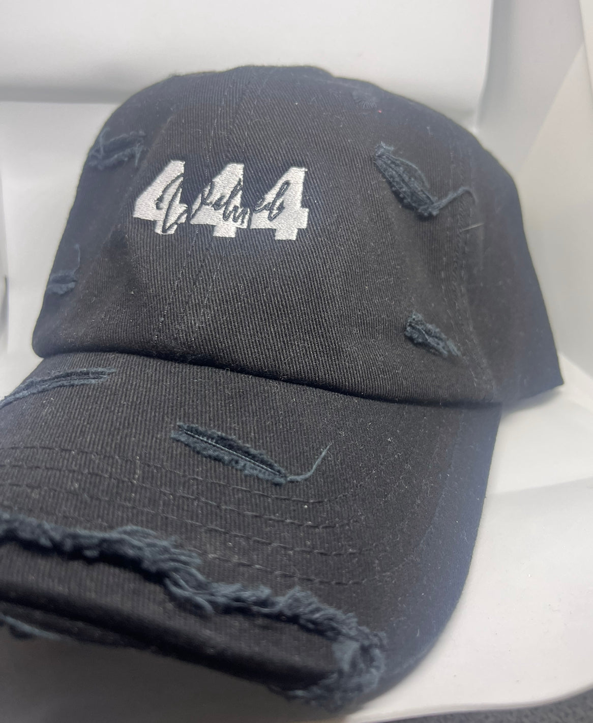 "444" Distressed Hat