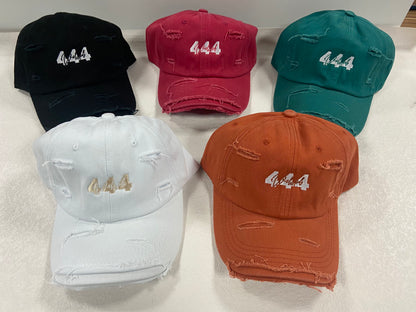 "444" Distressed Hat