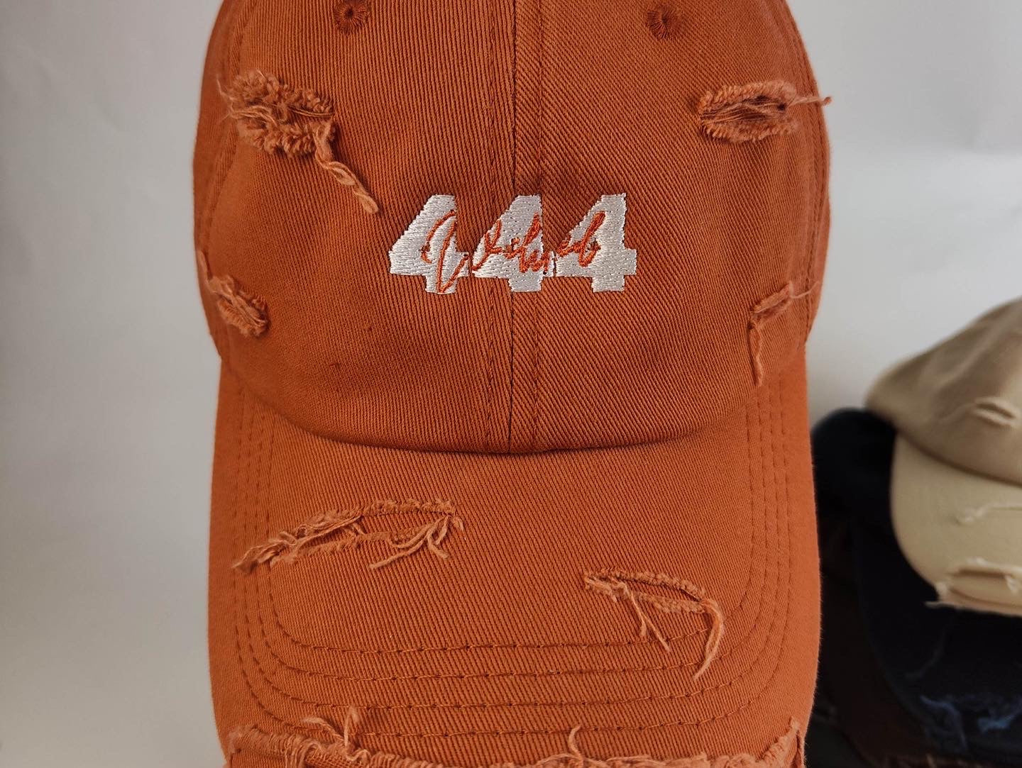"444" Distressed Hat