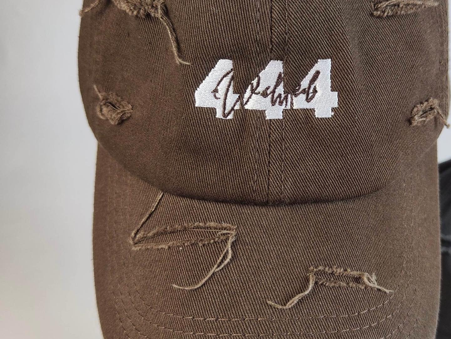 "444" Distressed Hat