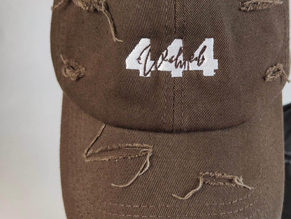 "444" Distressed Hat