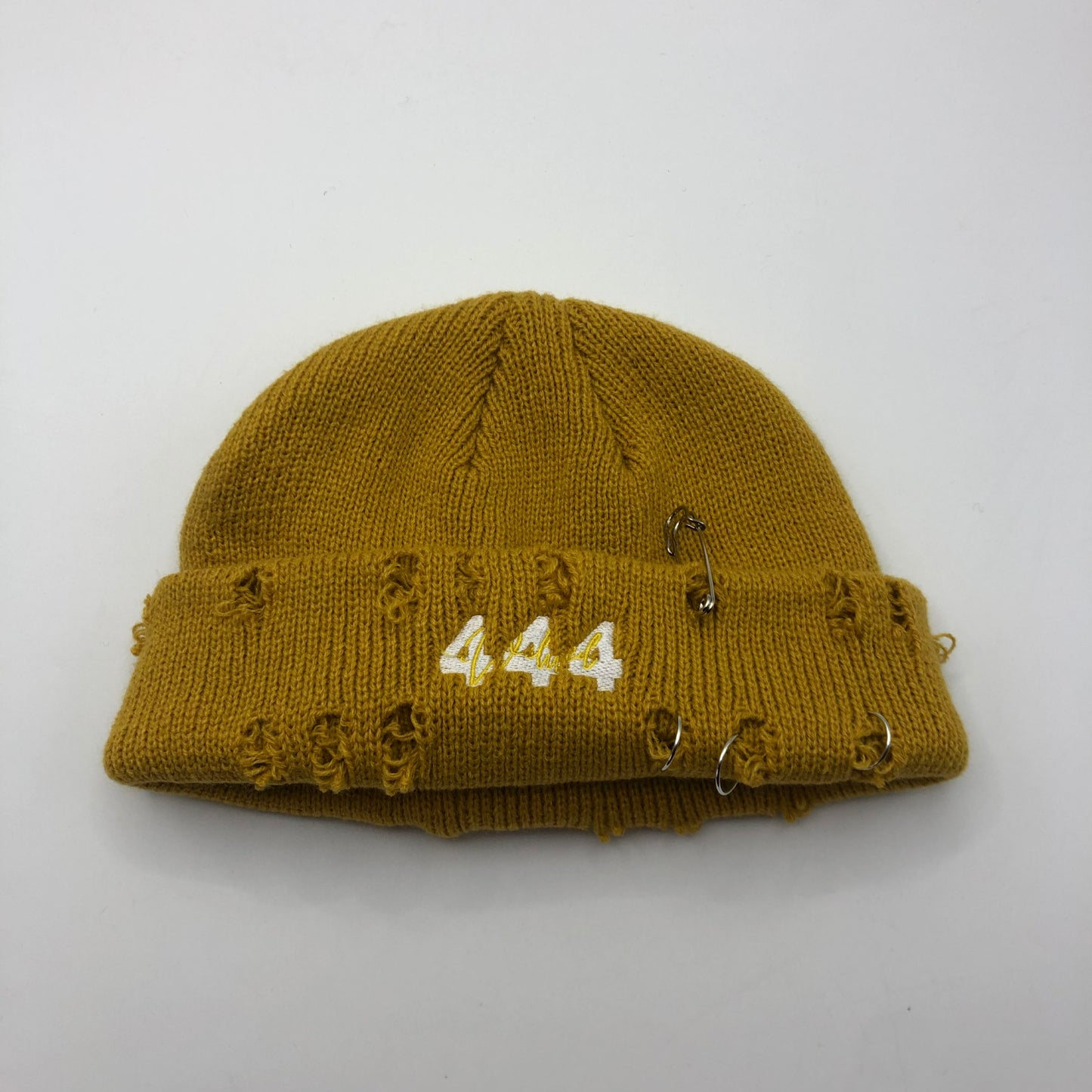 “444” Distressed Beanie