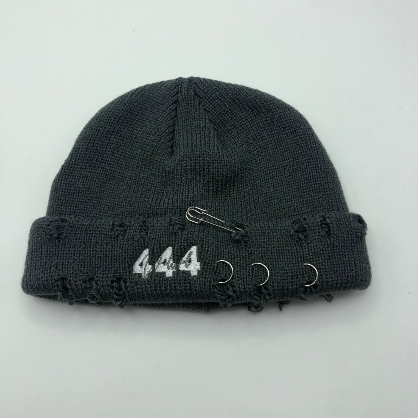 “444” Distressed Beanie