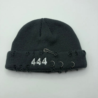 “444” Distressed Beanie